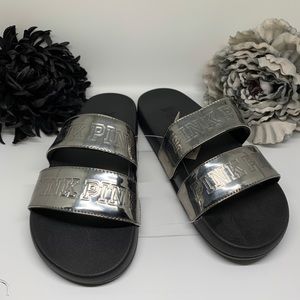Pink metallic slides